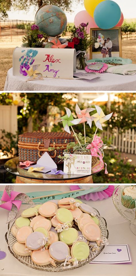 Disney's "Up" wedding theme decor. What a perfect theme - the movie is adorable. Up Wedding Theme, Disney Up Wedding, Disney Bridal Showers, Disney Wedding Theme, Disney Weddings, Disney Up, Wedding Movies, Up Theme, Wedding Dress Pictures