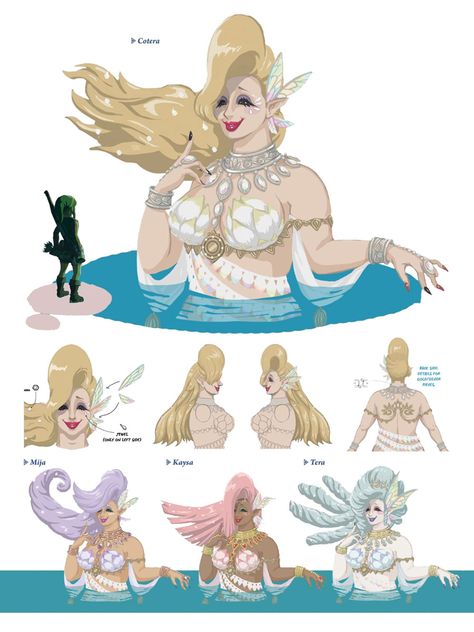 Great Fairies Art from The Legend of Zelda: Breath of the Wild #art #artwork #videogames #gameart #conceptart #illustration #legendofzelda #zelda #breathofthewild #thelegendofzelda #characterdesign #characterart Great Fairy Cotera, Great Fairies Breath Of The Wild, Great Fairy Breath Of The Wild, Great Fairy Cosplay Botw, Zelda Great Fairy Cosplay, Great Fairy Zelda Breath Of The Wild, Great Faries Zelda Botw, Legend Of Zelda Fairies, Zelda Botw Great Fairy