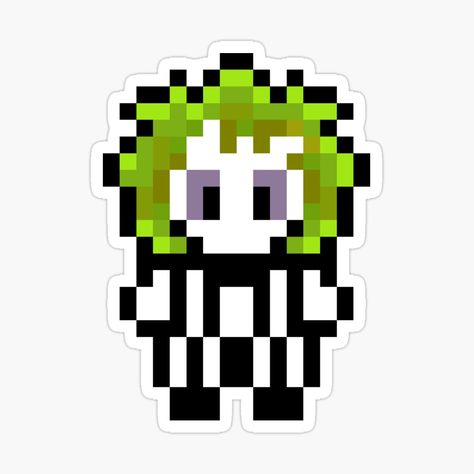 Get my art printed on awesome products. Support me at Redbubble #RBandME: https://www.redbubble.com/i/sticker/Beetlejuice-Pixel-art-by-JulesDoodles03/164892889.EJUG5?asc=u Beetlejuice Pixel Art, Pixel Art Sticker, Perler Bead Patterns, Beetlejuice, Perler Beads, Sticker Art, Beading Patterns, Pixel Art, Crochet Projects