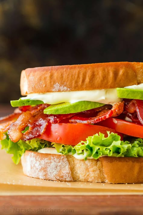 The ultimate BLT Sandwich with toasted bread, crisp bacon, tomato, avocado, and a 3-ingredient sauce that makes this the best BLT recipe you'll try. Ultimate Blt Sandwich, Blt Recipe, Blt Sandwich Recipes, Blt Recipes, Sandwich Sauces, Blt Salad, Panini Press, Blt Sandwich, Avocado Sandwich