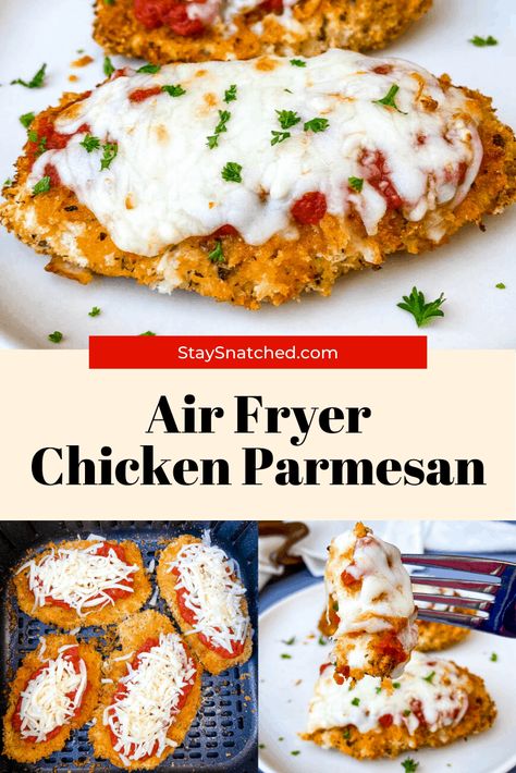 Recipe With Mozzarella Cheese, Easy Low Calorie Dinners, Low Fat Diet Recipes, Breaded Chicken Parmesan, Air Fryer Chicken Parmesan, Panko Breaded Chicken, Low Cal Dinner, Low Fat Dinner Recipes, Recipes With Mozzarella Cheese