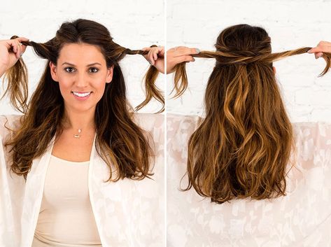 Wedding Hairstyles Diy, Wedding Hair Tips, Long Hair Diy, Beach Waves Hair Tutorial, Hairstyles Diy, Wedding Hair Half, Formal Hairstyles For Long Hair, Diy Wedding Hair, Wedding Hairstyles Tutorial