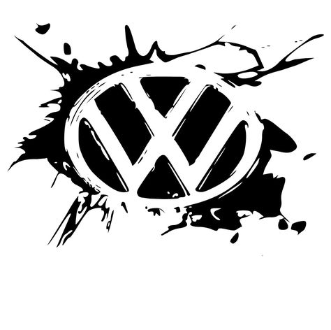 Vw Drawing, Vw Tattoo, Vw T4 Transporter, Vw Logo, Vw Arteon, Vehicle Signage, Vw Art, Car Sticker Design, Vw Vintage