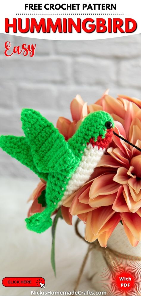 Hummingbird Amigurumi Free Pattern, Free Crochet Hummingbird Patterns, Crochet Hummingbird Applique Free Pattern, Crochet Hummingbird Pattern, Free Hummingbird Crochet Pattern, Crochet Birds Free Pattern Amigurumi, Hummingbird Crochet Pattern Free, Easy Crochet Birds Free Pattern, Crochet Hummingbird Pattern Free