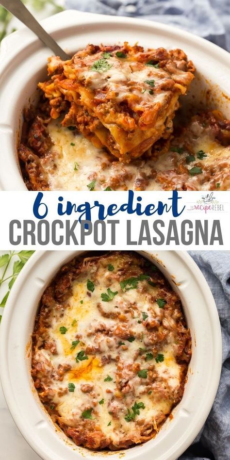 Dinner Recipe Ground Beef, Lasagna Dinner, Ground Beef Crockpot Recipes, Recipe Ground Beef, Crockpot Pasta, Crockpot Meal, Slow Cooker Dinner Recipes, Vegetarian Crockpot Recipes, Slow Cooker Lasagna