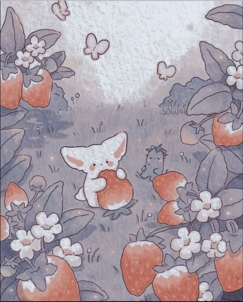 Spring Aesthetic Cartoon, Aube Blue Wallpaper Desktop, Cottage Core Widgets Cartoon, Rabbit Desktop Wallpaper Aesthetic, Mofusand Widget, Cat Phone Wallpaper, Cocoppa Wallpaper, Kitty Drawing, Hello Kitty Drawing