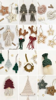 Macrame Christmas Decorations, Christmas Macrame, Art Macramé, Free Macrame Patterns, Macrame Knots Pattern, Macrame Christmas, Handmade Christmas Crafts, Macrame Patterns Tutorials, Delicious Snacks