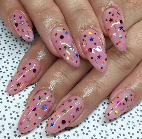 Primary Color Nails, Nail Grunge, Libra Nails, Libra Szn, Unghie Nail Art, Confetti Nails, Nagellack Trends, Grunge Nails, Polygel Nails