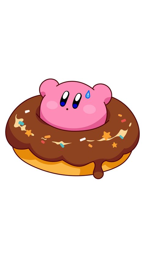 The cutie from our fanart Kirby Donut Sticker is scared to be noticed with this delicious chocolate donut after 6 p.m. because he is on a diet. Well, who can resist deep-fried flour dough? It's... Kirby Donut, Diy Sweatpants, Donut Sticker, Printing Stickers, Chocolate Donut, Phone Decor, Stickers Kawaii, Chocolate Donuts, Delicious Chocolate