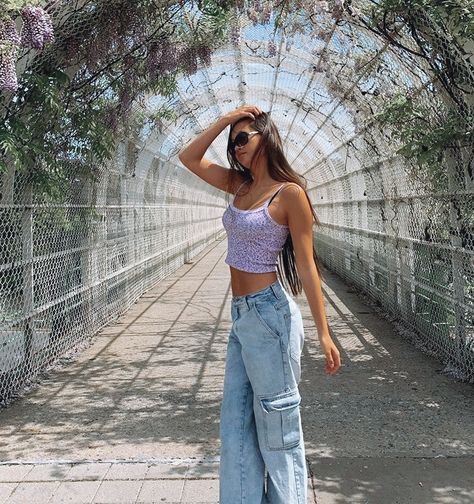 Lily Chee, Casual Basics, Purple Tank, Fashion Project, Headband Styles, May 20, 80s Fashion, Retro Outfits, Aesthetic Outfits