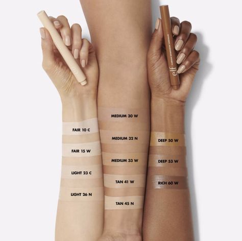 ELF Brightening Flawless Concealer Concealer Elf, Elf Foundation, Elf Concealer, Make Up Aesthetic, Brightening Concealer, Foundation Swatches, Up Aesthetic, Concealer Shades, Elf Makeup