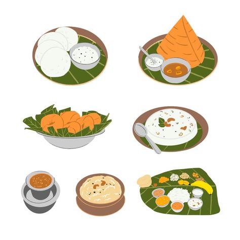 South Indian Food Illustration, Dosa Illustration, South Indian Illustration, Food Company Logo, Food Brand Logos, Kitty Ideas, Logo Design Graphics, Brochure Food, Food Logo Design Inspiration