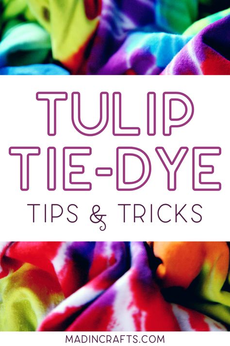 There are so many ways to use tie-dye, and it seems like people are constantly coming up with new and unique ways to create trendy tie-dye projects.  But sometimes you just want some good, old-fashioned rainbow tie-dye, you know?  Tulip’s kits make it SO easy! Today I am going over the simple Tulip tie-dye instructions so you can see just how simple the process is! Tulip Tie Dye Instructions, Funky Crafts, Tie Dye Tips, Easy Diy Tie Dye, Tie Dye Instructions, Tulip Tie Dye, Tie Dye Tutorial, Diy Tie Dye Designs, Tie Dye Patterns Diy