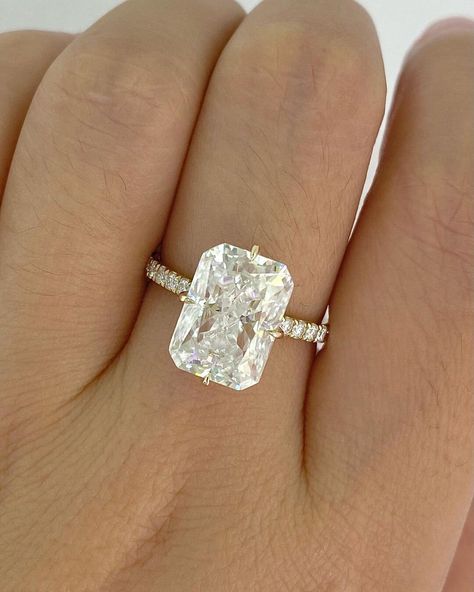 Radiant Cut Moissanite Ring, Radiant Diamond Rings, Bridesmaid Ring, Radiant Engagement, Radiant Moissanite, Radiant Cut Rings, 14k Gold Wedding Ring, Radiant Engagement Rings, Ring Rosegold