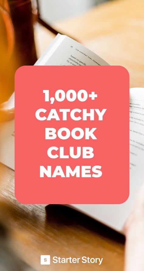 Mom Book Club Names, Booktok Name Ideas, Bookshop Name Ideas, Book Shop Name Ideas, Book Club Names For Women, Book Club Names Clever, Book Club Name Ideas, Bookstagram Name Ideas, Bookstore Names