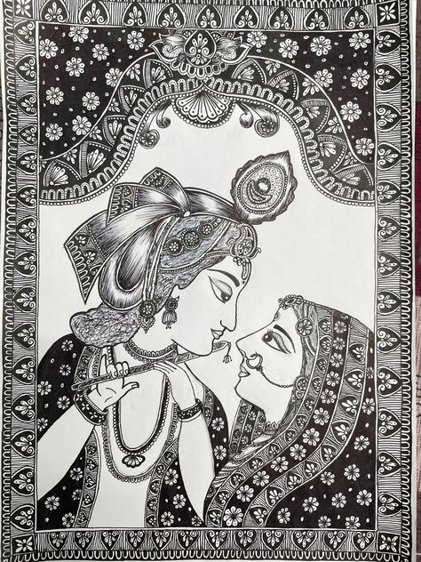 Mandala Radha Krishna, Simple Radha Krishna Drawing, Radha Krishna Mandala Art Easy, Radha Krishna Mandala Art, Krishna Mandala Art, Drawing Buddha, Krishna Wall Painting, Krishna Mandala, Radha Krishna Drawing