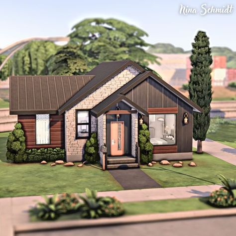 Starter House, Sims 4 Cheats, Sims 4 Speed Build, Sims 4 Family, Sims 4 House Building, Sims 4 House Design, Casas The Sims 4, Sims House Plans, Sims House Design