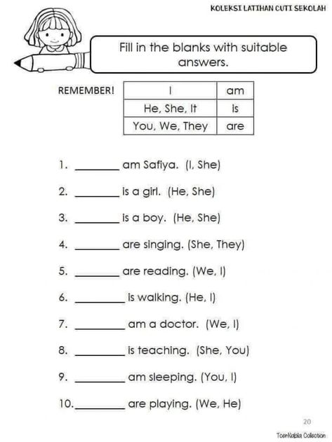 Grammar: Verb to be exercise 1st Grade Grammar, Verb To Be, Worksheets For Class 1, English Grammar Exercises, English Grammar For Kids, English Worksheets For Kindergarten, Grammar For Kids, Grammar Exercises, English Phonics