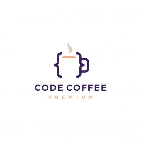 Code coffee cafe mug glass logo illustration Premium Vector | Premium Vector #Freepik #vector #logo #business #coffee #technology Coding Logo, Cafe Mug, Technology Design Graphic, Glass Logo, Work Cafe, Developer Logo, Coffee Logo, Cafe Logo, Logo Restaurant