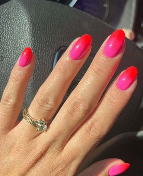 Bright Color Nail Designs, Bright Red Nails With Design, Bright Nails 2024, Neon Nails Summer 2024, Neon Red Nails, Summer Bright Nails 2024, Summer Nail 2024 Trends Bright, Summer Nail 2024 Trends Pink, Summer Nails Bright