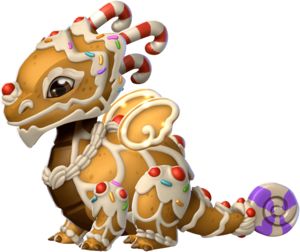 Gingerbread Dragon - Dragon Mania Legends Wiki Fruit Dragon, Candy Dragon, Gingerbread Dragon Dnd, Dnd Christmas Monsters, Gingerbread Dragon, Lychee Dragon Cookie, Song Dragon Dnd, Christmas Dragon Puppet, Fb Background