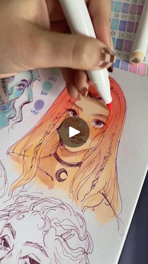 74K views · 6.5K reactions | Pastel portraits | Swatching the pastel-color set of Ohuhu markers and coloring some portraits with a very limited palette 🍰✨🎨 this is exercise is always so much fun!... | By Gretel Lusky | Facebook Ohuhu Skin Tone Markers Art, Ohuhu Color Palette, Pastel Ohuhu Markers, How To Color Skin With Ohuhu Markers, Ohuhu Pastel Markers, Gret Lusky Sketchbook, Ohuhu Markers Art, Ohuhu Markers, Pastel Portraits