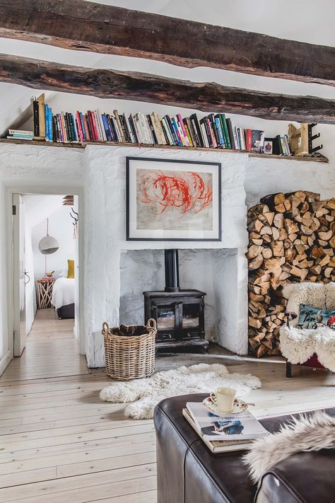 See how this Highland croft house was creatively restored | Homes & Interiors Scotland Croft House, Highland Homes, Old Cottage, Home Safes, Timber Flooring, Wood Burning Stove, Wood Stove, Labour, Country Living