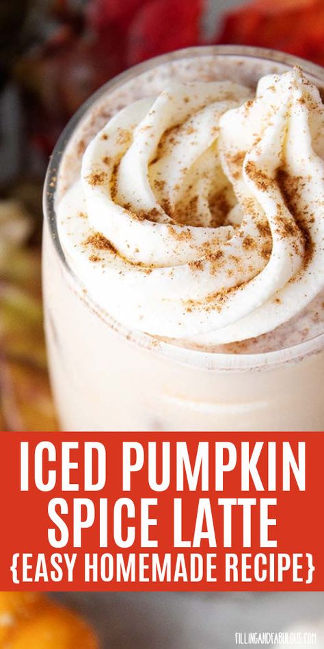 If you're looking for fall coffee recipes and know there's never a bad day for iced coffee, then you need this Iced Pumpkin Spice Latte! This homemade PSL copycat recipe tastes incredible, especially when topped with whipped cream and pumpkin pie spice. Pumpkin Spice Iced Latte, Pumpkin Latte Recipe, Instant Coffee Recipes, Fall Coffee Recipes, Vegan Pumpkin Spice Latte, Iced Pumpkin Spice Latte, Iced Latte Recipe, Pumpkin Spice Drinks, Homemade Iced Coffee