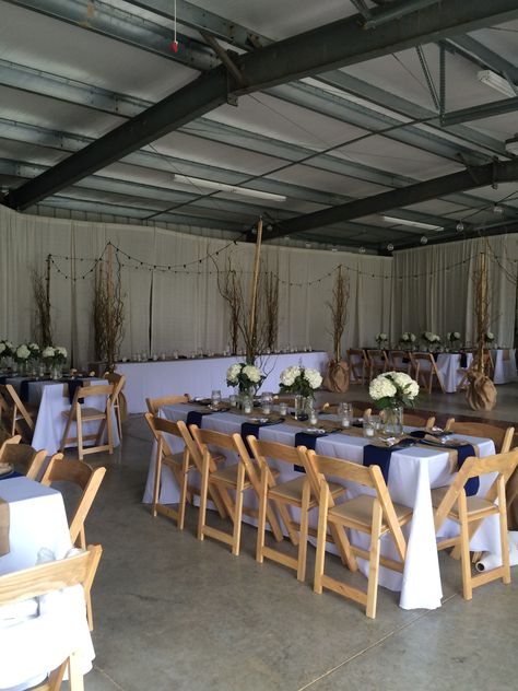 The simplest of spaces can turn into a dazzling party space. Believe it or not we turned this garage into a magnificent wedding reception! Garage Wedding Decorations, Garage Turned Event Space, Garage Reception Ideas, Garage Engagement Party, Shed Party Decorations, Wedding In Garage, Shed Reception, Garage Reception Wedding, Garage Wedding Ideas