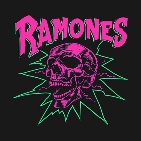 Embody the raw energy of the Ramones with a vintage skull design, radiating punk rebellion and timeless rock ‘n’ roll attitude. Rock Band Graphic Design, Ramones Poster, Logo Punk, Ramones Logo, Punk Logo, Ramones T Shirt, Analog Design, Vintage Rock T Shirts, Metal Store