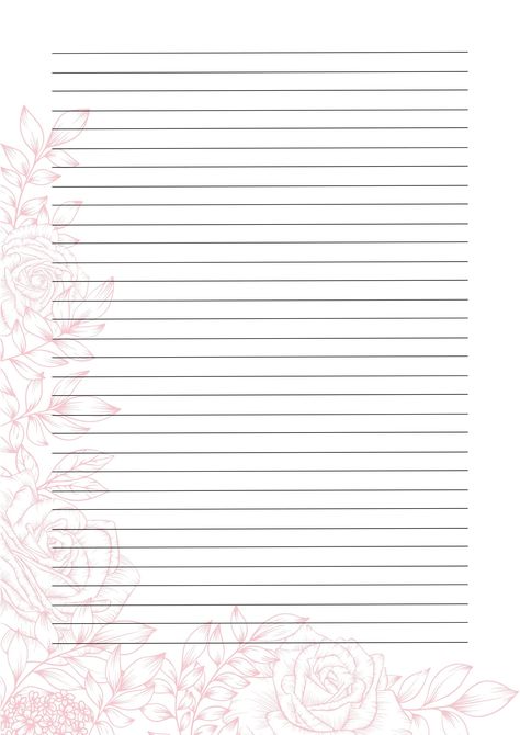 Printable simple yet elegant stationary, simple print on your paper or even card of choice and you have a really nice letter, calling note. Included is a lined and unlined version in the letter size of 21x29.7cm. This is a digital version and will be available as a file after purchase. Love Letter Paper Free Printable, Note Pages Printable Free, Lined Paper Printable Free, Cute Lined Paper, Letter Paper Design, Stationary Printable Free, Free Printable Stationery Paper, Stationary Printable, Homemade Books