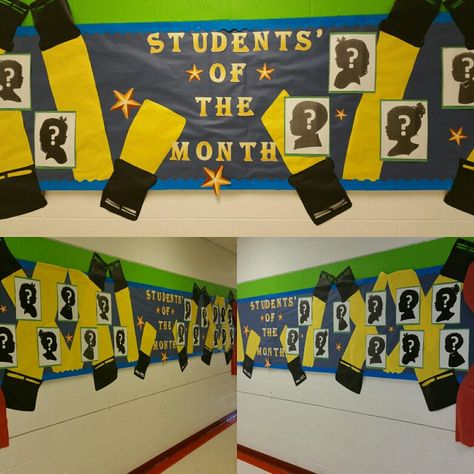 Student Of The Month Bulletin Board Ideas, Star Of The Month Chart For Classroom, Student Of The Month Ideas, Student Of The Month Bulletin Board, Therapist Room, Classroom Supplies Organization, Work Mindset, Counseling Bulletin Boards, Behavior Therapist