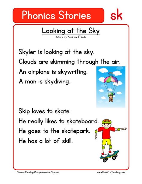 This Reading Comprehension Worksheet - Looking at the Sky is for teaching reading comprehension. Use this reading comprehension story to teach reading comprehension. Picture Comprehension For Grade 1, Short Stories For Grade 1 Reading Comprehension, Picture Comprehension For Kindergarten, English Story Reading For Grade 4, Phonic Stories, Reading Comprehension Worksheets Kinder, Phonics Stories, Third Grade Reading Comprehension, Looking At The Sky