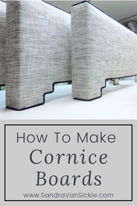 Window Cornice Diy, Diy Cornice, Diy Valance, Cornice Board, Window Cornices, Cornice Boards, Upholstery Design, Diy Window Treatments, Window Treatments Living Room