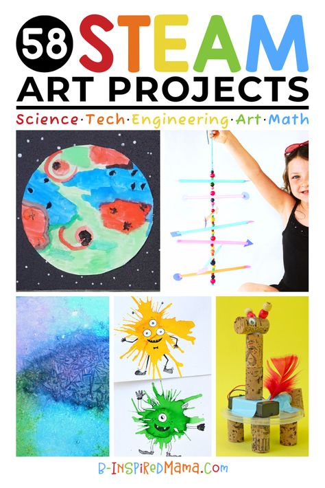 Art And Science Projects, September Steam Activities, Steam Activities For Elementary Students, Steam Projects High School, Steam Art Activities Elementary, Art Stem Projects, Easy Steam Projects Elementary, Steam Art Lessons, Art In Science