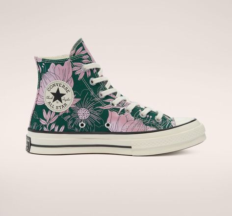 Converse Floral, Floral Converse, Cute Converse Shoes, Converse Vintage, Shoe Converse, Womens High Top Shoes, Cute Converse, Grandma Fashion, High Top Shoe