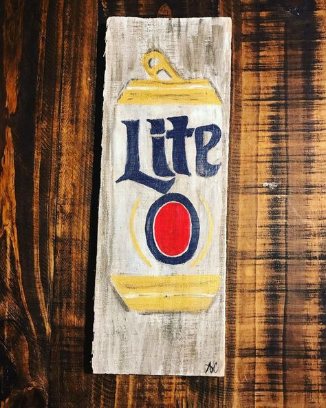 AMC Designs on Instagram: “Anyone you know who LOVES Miller Lite?! This sign would be perfect for them or for yourself! Come check it out at Urban Market Warehouse…” Miller Lite Painting, Urban Market, Miller Lite, Fun Art, Chicago Cubs Logo, Chicago Cubs, Paint Designs, Sport Team Logos, Sports Team