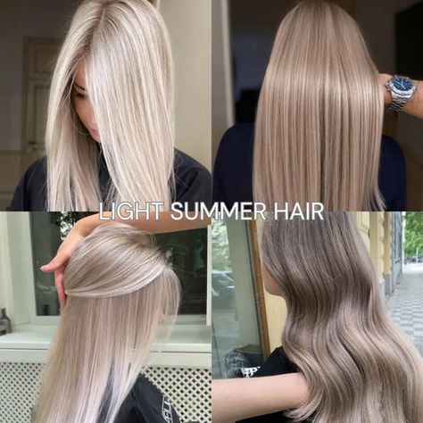 The Ultimate Guide to Light Summer Color Analysis – Four Seasons Studio Light Summer Nails Colors, Summer Palette Hair Color, Light Summer Color Palette Hair, Light Summer Hair Color Palette, Light Summer Celebrities, Light Summer Hair Color, Light Summer Color Analysis, Light Summer Color Palette Outfits, Soft Summer Hair Color