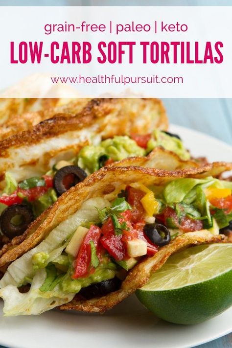 No Grains! Soft Tortilla Tacos (corn-free, paleo, dairy-free, keto + low-carb) Boiled Egg Diet Plan, Black Olives, Keto Cooking, Low Carb Paleo, Low Carb Bread, Ketogenic Recipes, No Carb Diets, Low Carb Keto, Tortillas