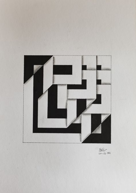 Optical Illusion Drawing, Grid Art, Illusion Drawings, Blackwork Patterns, Barn Quilt Patterns, Geometric Shapes Art, Neo Classic, Geometry Art, Shape Art