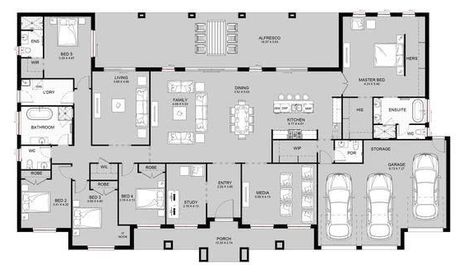 6 Bedroom House Plans, Bedroom Remodeling, 5 Bedroom House Plans, Boho Ideas, Home Design Floor Plans, Bedroom Remodel, Storey Homes, Family House Plans, Dream House Rooms