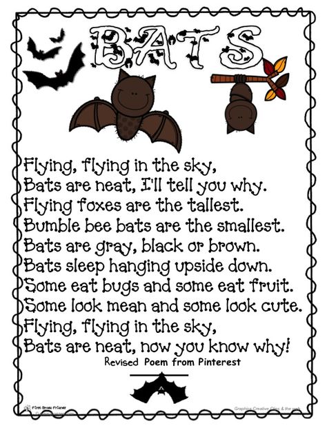 Bat Songs Preschool, Quotes About Bats, Bats Preschool, Bat Poems, Autumn Songs, Bats Activities, Halloween Lesson Plans, Storytime Themes, Spider Activities