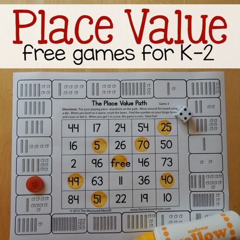 Love these no prep place value games for kindergarten through second grade! Place Value Games 3rd, Place Value Game, Fluency Games, Literacy Centres, Place Value Games, Teaching Place Values, Mathematics Activities, Place Value Activities, Maths Ideas