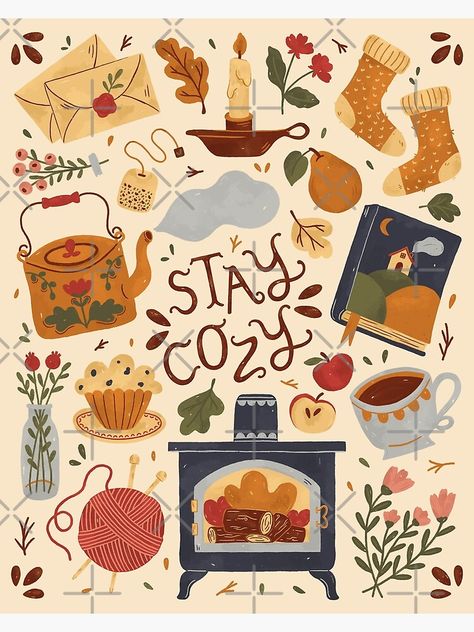 Cozy Art, Autumn Illustration, Doodle Style, Autumn Cozy, Christmas Illustration, Autumn Art, Bullet Journaling, Stay Cozy, Autumn Inspiration