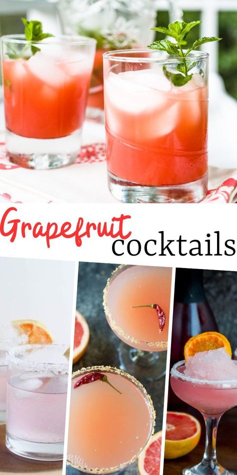 Vodka And Grapefruit Juice, Grapefruit Alcoholic Drinks, Mixed Drinks With Grapefruit Juice, Grapefruit Drinks Alcohol, Grapefruit Vodka Cocktail Recipes, Sparkling Grapefruit Cocktail, Grapefruit Recipes Drinks, Drinks With Grapefruit Vodka, What To Make With Grapefruit