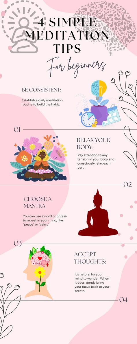 4 Simple Meditation Tips for Beginners. Meditation And Mindfulness, Meditation For Beginners Before Bed, Mediation Tips, How To Get Into Meditation, Different Forms Of Meditation, Meditation Tips Inner Peace, Meditation Guide, Simple Meditation Techniques, Meditation For Beginners Spiritual