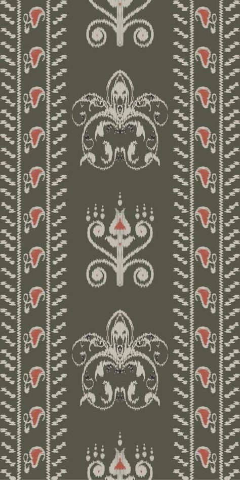 African Ikat paisley embroidery. Ikat stripe tribal background Geometric Traditional ethnic oriental design for the background. Folk, Indian, Scandinavian, Gypsy, saree Borneo Fabric border Ikkat Ikat Stripe, Paisley Embroidery, Embroidery Motifs, Paisley, Vector Free, Digital Art, Saree, Clip Art, Embroidery