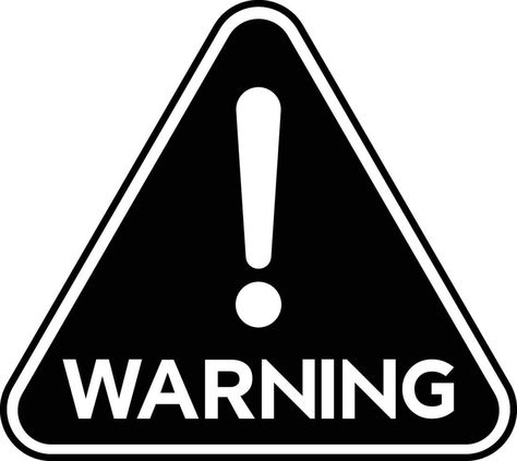 Warning sign triangle black and white single vector illustration for roads. Warning Logo, Warning Labels, Warning Sign, The Warning, Black Stickers, Logo Banners, Cityscape Photos, Heart With Arrow, Warning Signs