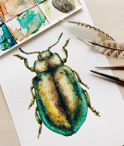 Insect Watercolor Painting, Watercolor Bugs Insects, Bugs Painting, Insects Watercolor, Watercolor Bugs, Bug Watercolor, Bug Painting, Insect Painting, Insect Watercolor