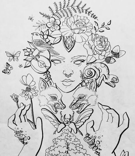 Mother Earth Logo Design, Earth Goddess Tattoo, Gaia Tattoo, Mother Earth Drawing, Mother Earth Tattoo, Change Tattoo, Gaia Goddess, Mother Gaia, Earth Tattoo